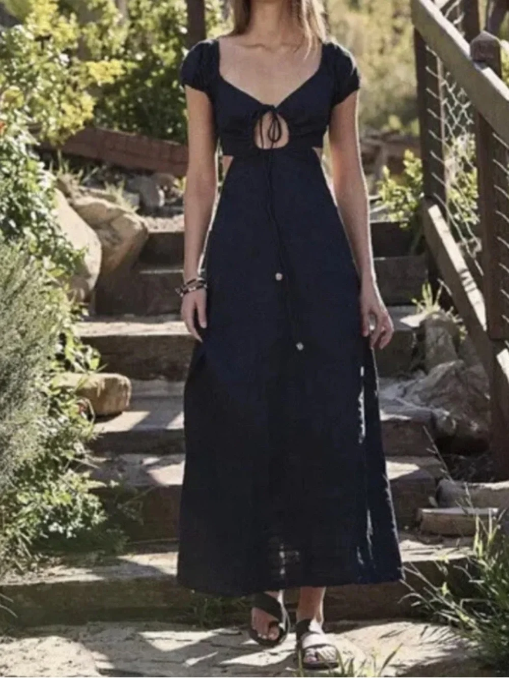 Free People women’s Extra Dose black open back dress - Picture 1 of 11